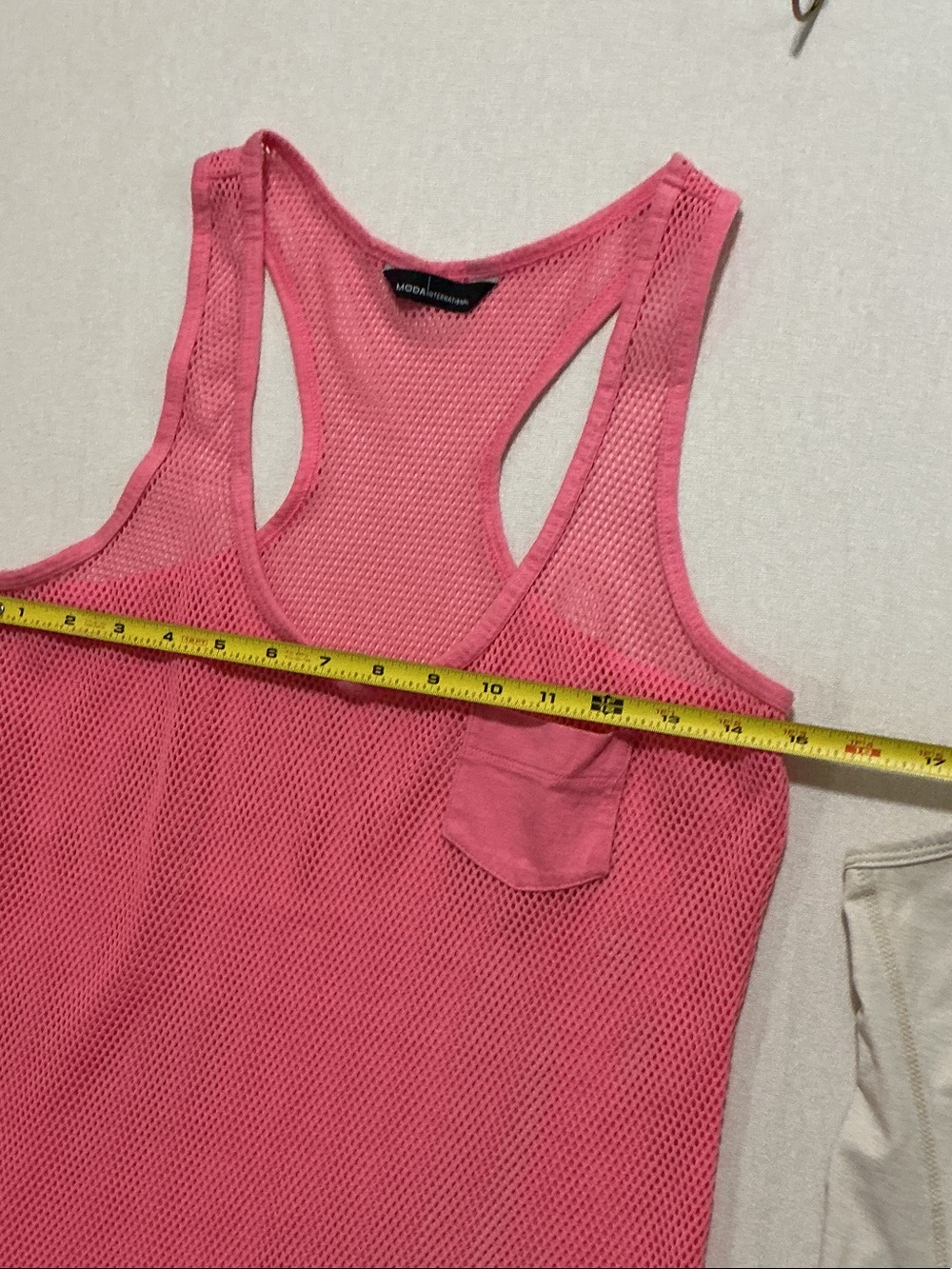 Moda Pink Mesh Racerback & Cream Cotton Racerback Tank Set - Picture 5 of 9